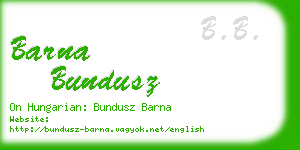 barna bundusz business card